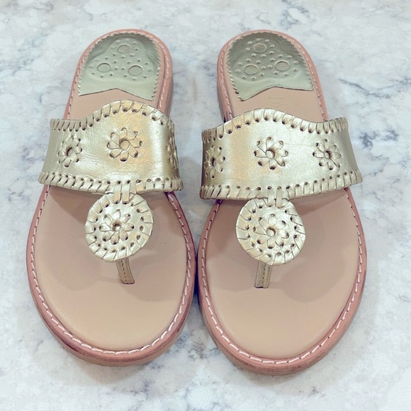 Jack Rogers Jacks Flat Sandals II Platinum Size 7 - Picture 2 of 7